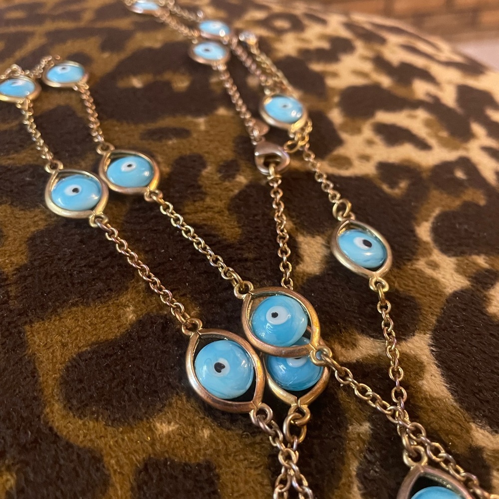 Evil eye long necklace & braclet vintage silver 925 - Picture 5 of 5